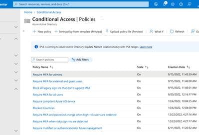 Bilde av betinget tilgang policies i en Microsoft tenant
