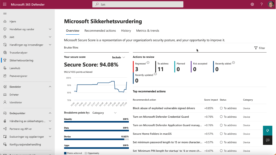 Microsoft sikkerhetsvurdering