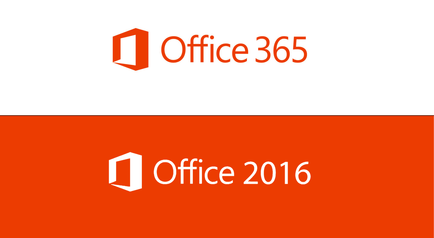 Bilde av Office 365- og Office 2016 logo