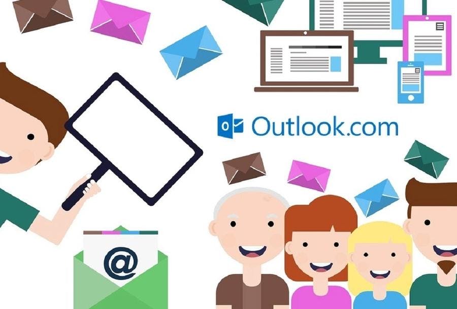 Bilde av Outlook og smilende avatarer