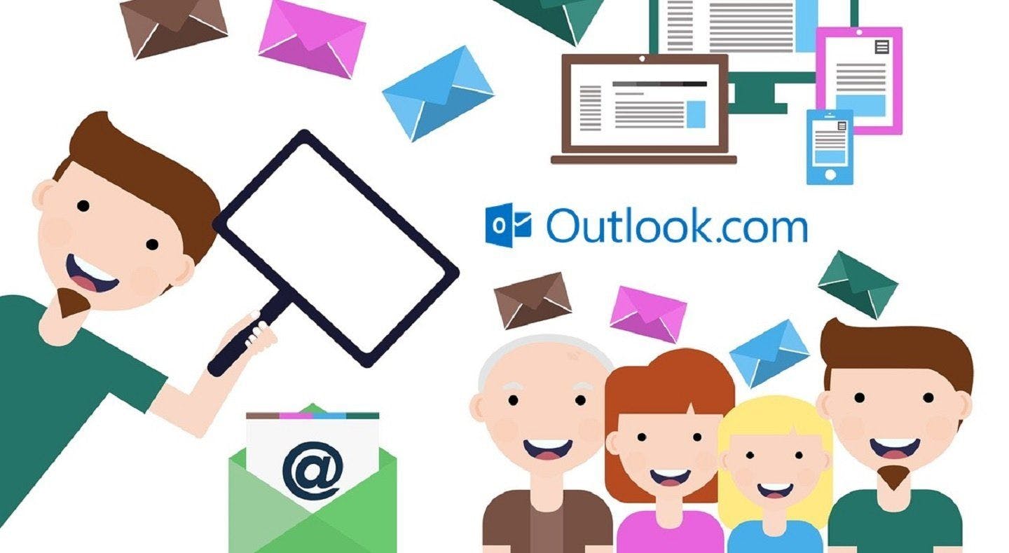 Bilde av Outlook og smilende avatarer
